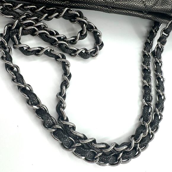 Chanel Metallic Silver Gray Grey Quilted Caviar Timeless Tote SHW Series 14 - Picture 13 of 16